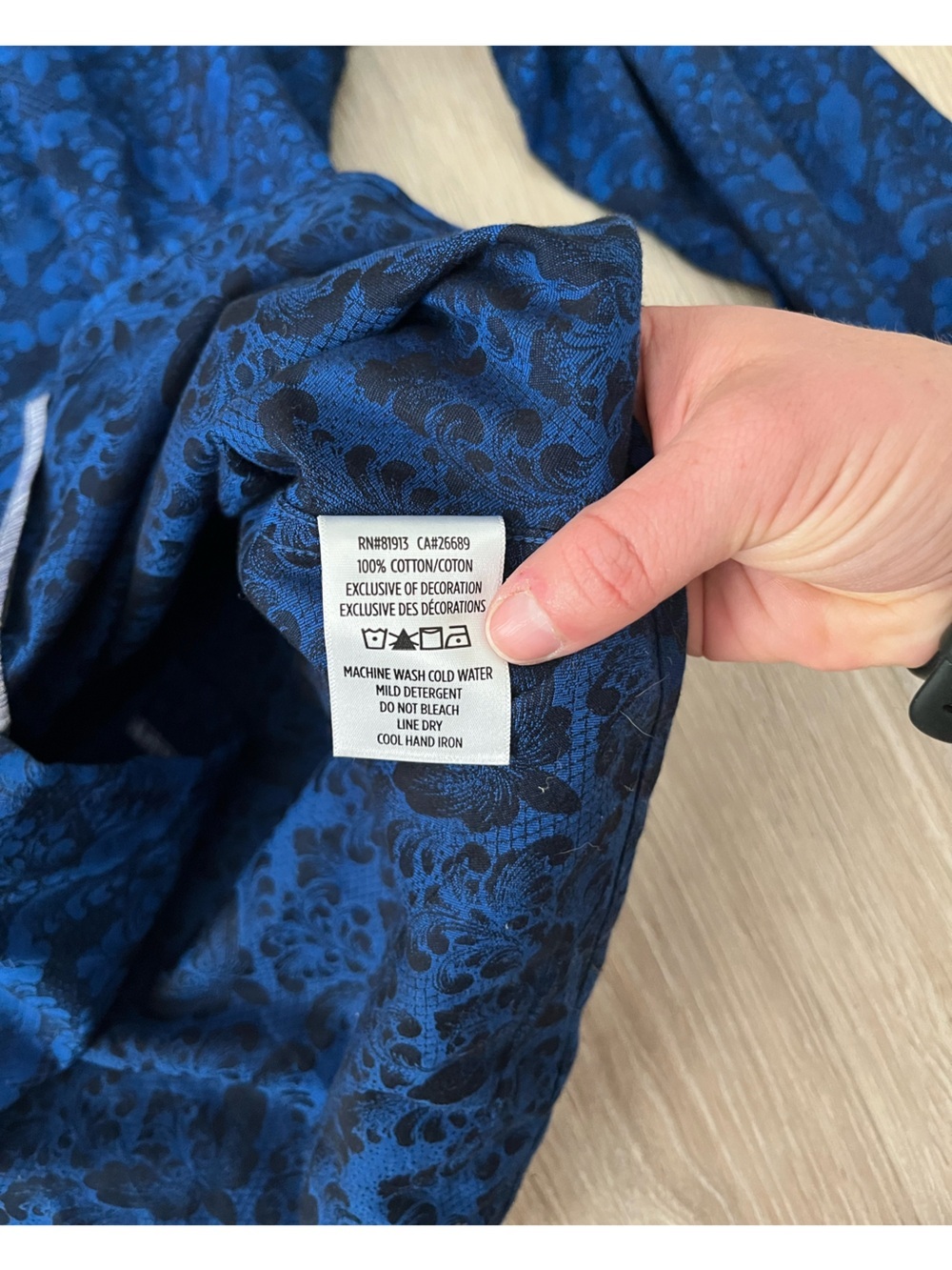 Robert Graham Men’s Highland Long Sleeve Button Down Shirt Classic Fit Navy - XL - Picture 5 of 7